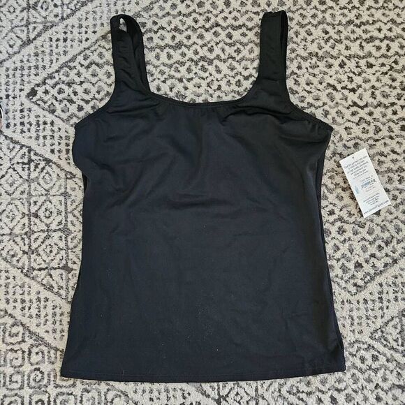 3/$15 Instant Figure Compression Swimwear Tankini Top in Black Size 12 - Picture 2 of 6